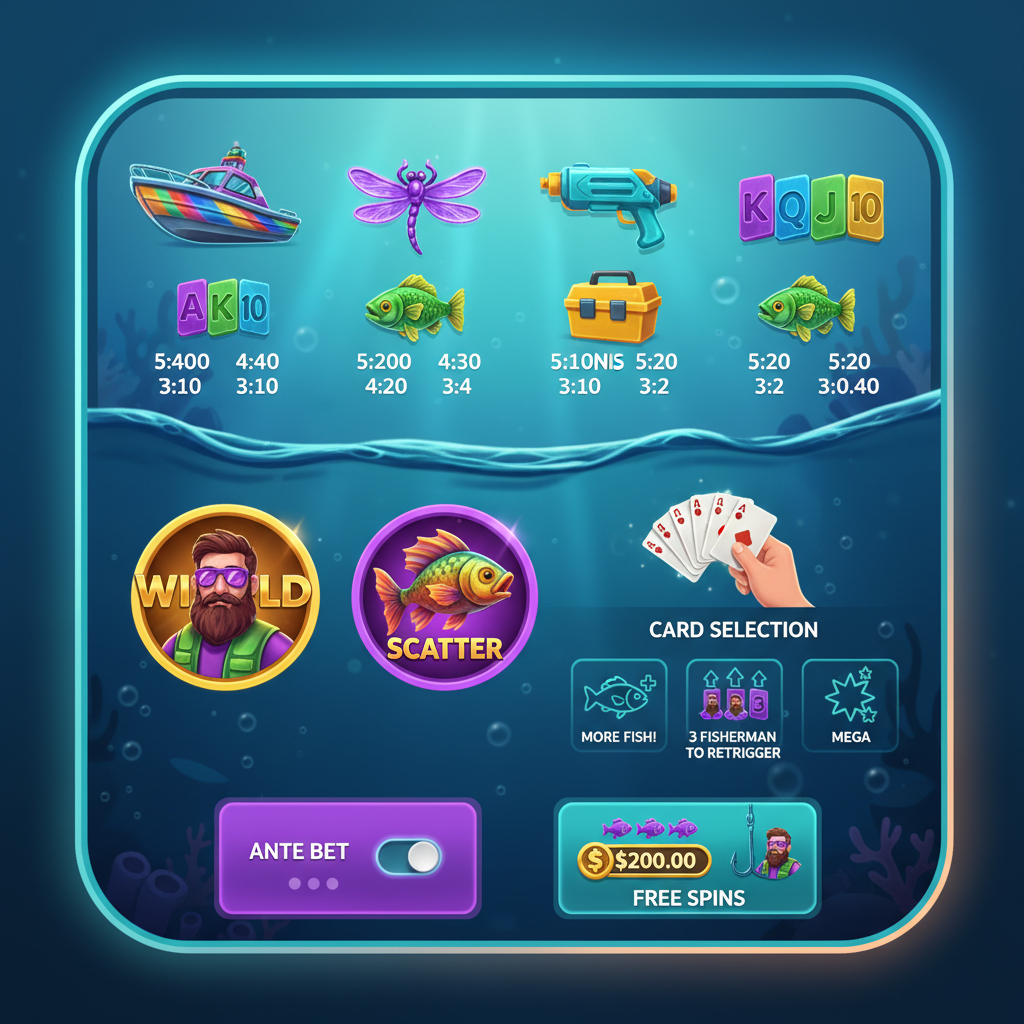 Big Bass Reel Repeat paytable — all symbols and multipliers