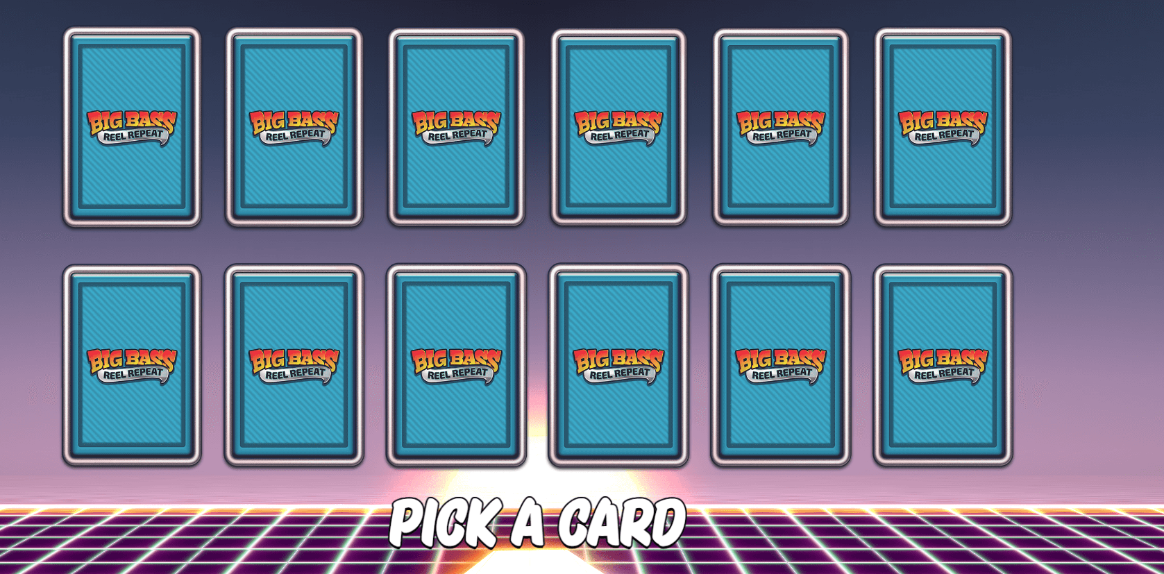 Card selection screen showing 12 cards to choose from